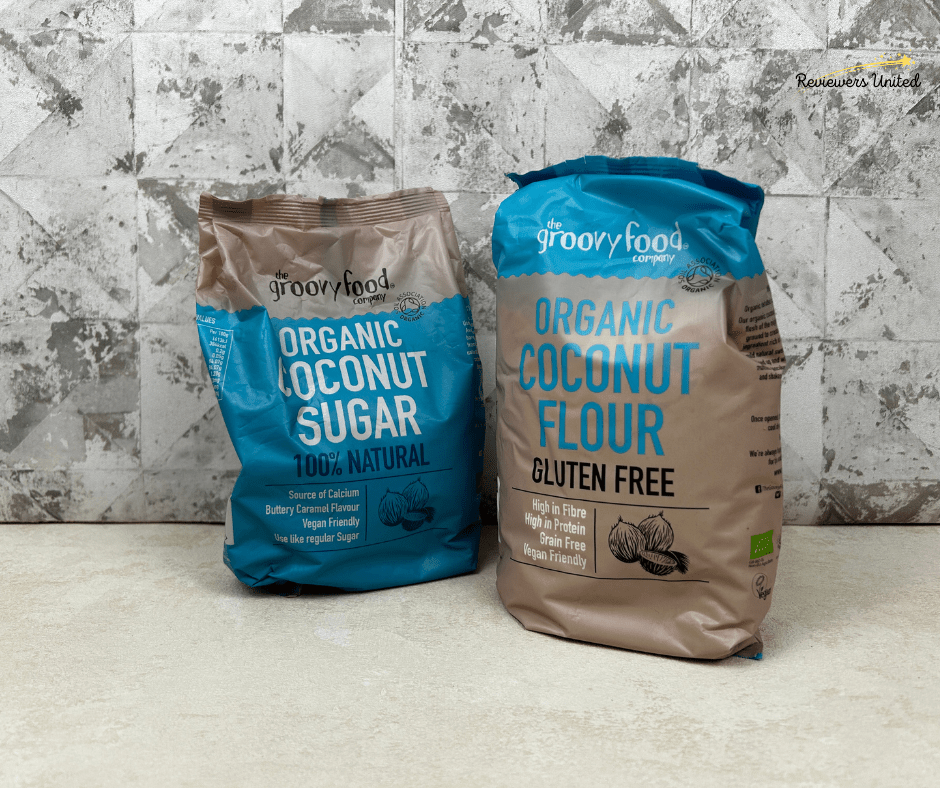 The Groovy Foods organic coconut sugar and The Groovy Foods organic coconut flour